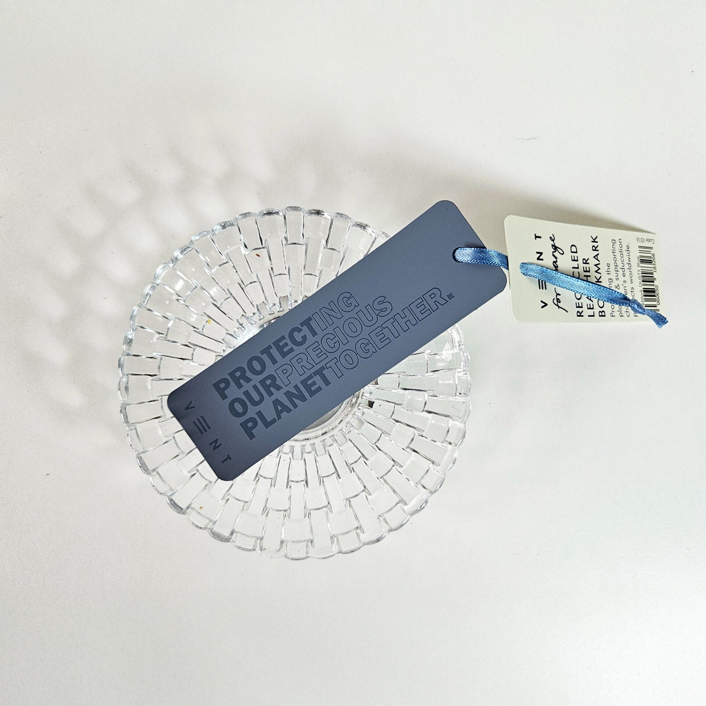 VENT for Change Recycled Leather Bookmark - Dusty Blue