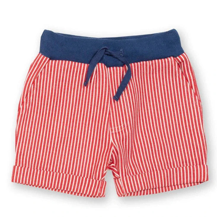 Kite Ticking Shorts, Red Stripe