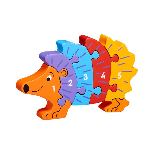 Lanka Kade Happy Hedgehog Wooden Number Jigsaw – FSC Educational Counting Puzzle