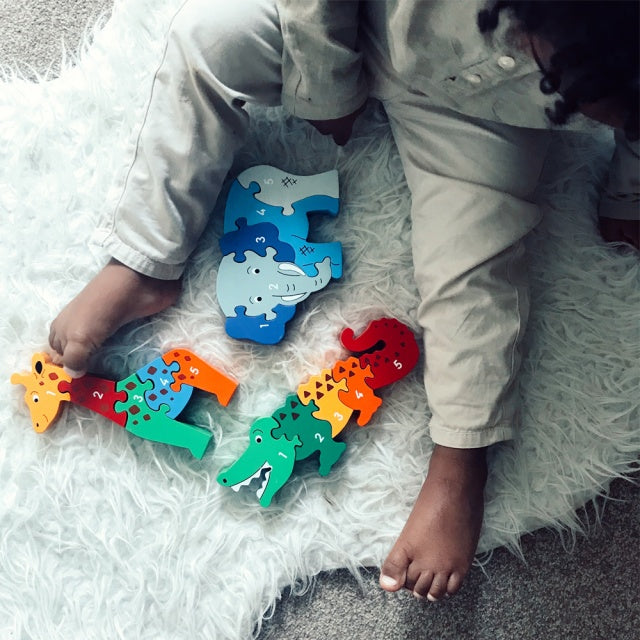 Lanka Kade Giraffe Wooden Number Jigsaw – FSC Educational Counting Puzzle