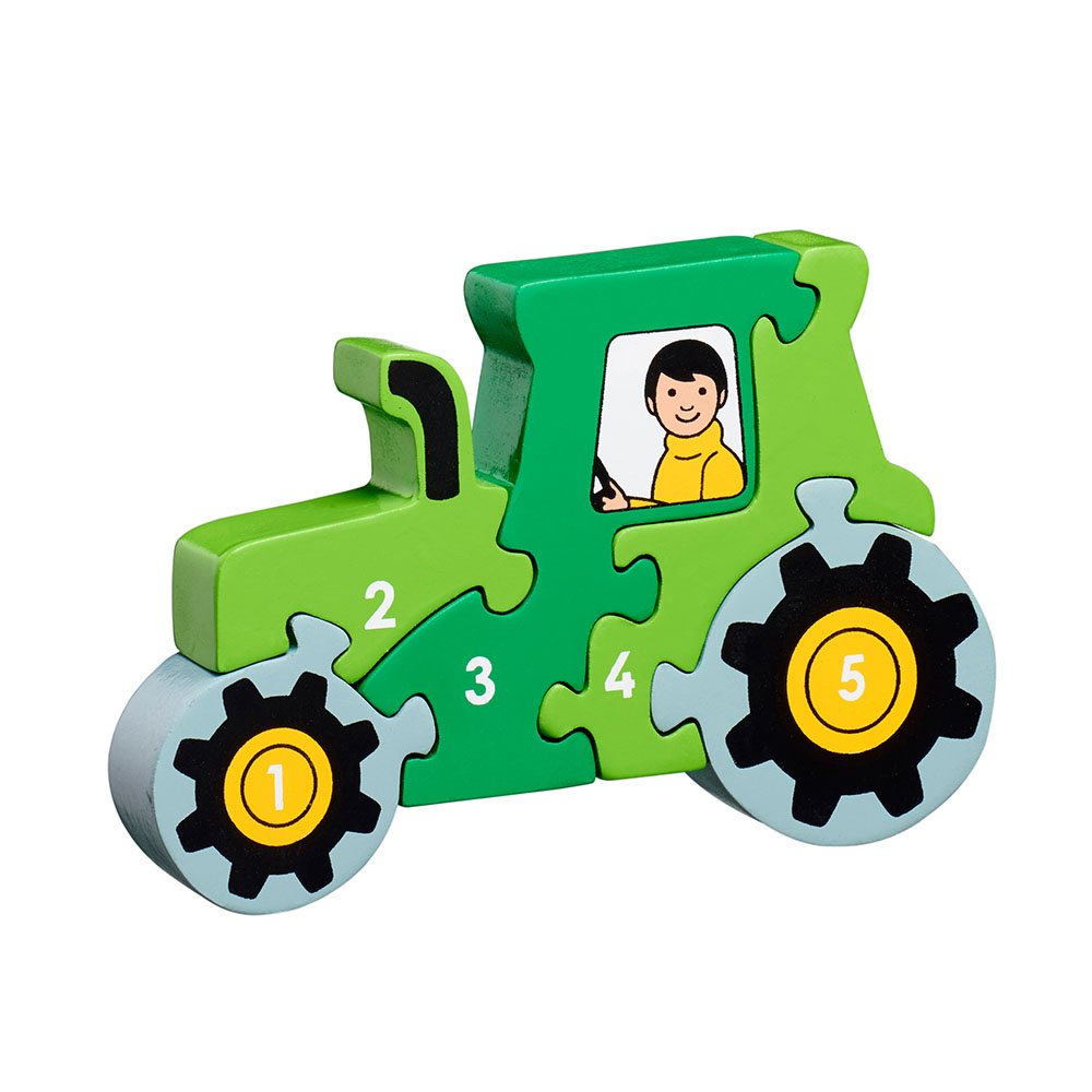 Lanka Kade Tractor Wooden Number Jigsaw – FSC Educational Counting Puzzle