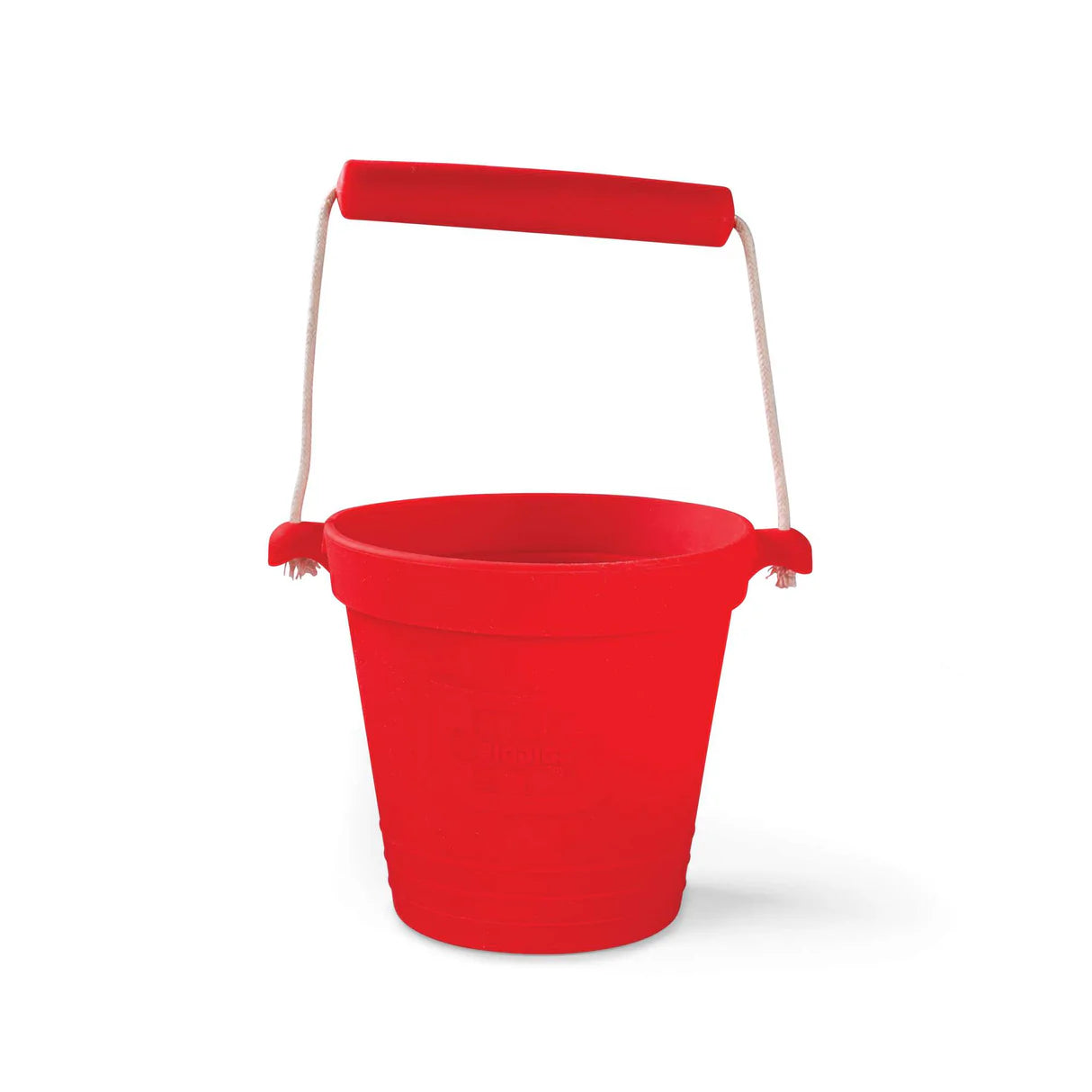 Bigjigs Toys Silicone Bucket – Kids Beach & Water Play Bucket, Red