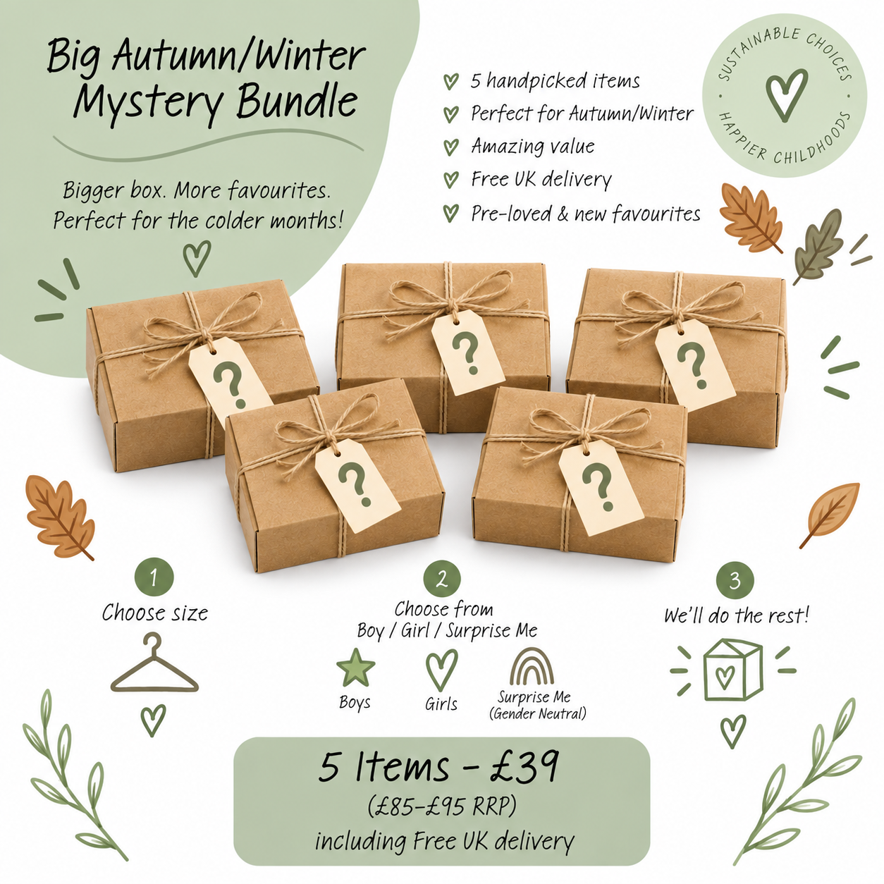 Big Autumn/Winter Mystery Bundle – 5 Items for £39 | Worth £85-£95+ | FREE UK Delivery (Copy)