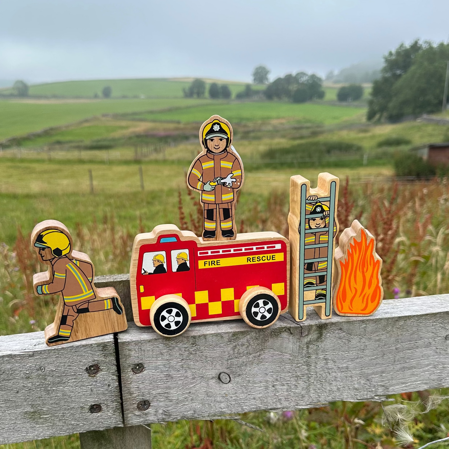 Lanka Kade Wooden Fire & Emergency Services Play Set – Fair Trade Wooden Toy Bundle