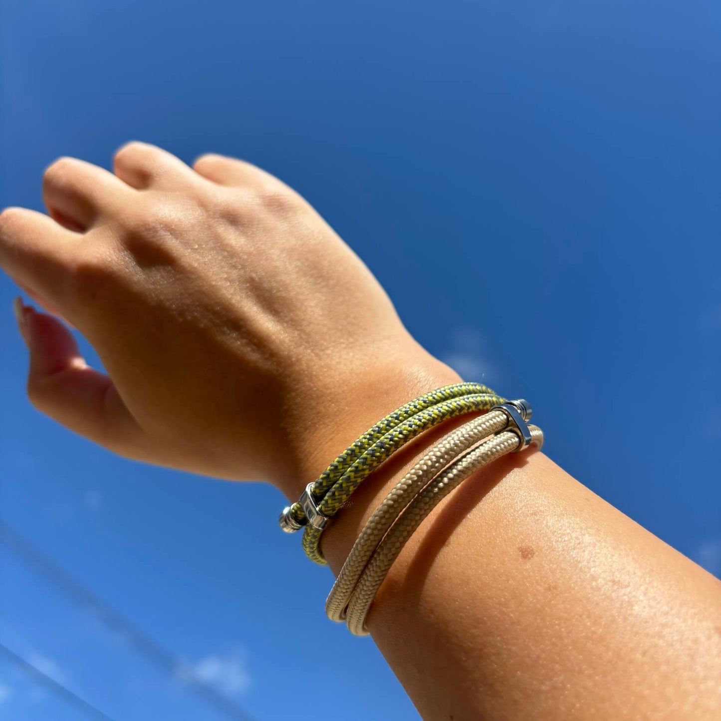 Vent For Change Beach Saver Bracelet | Recycled Ocean Plastic Adjustable Bracelet- Sandy Yellow