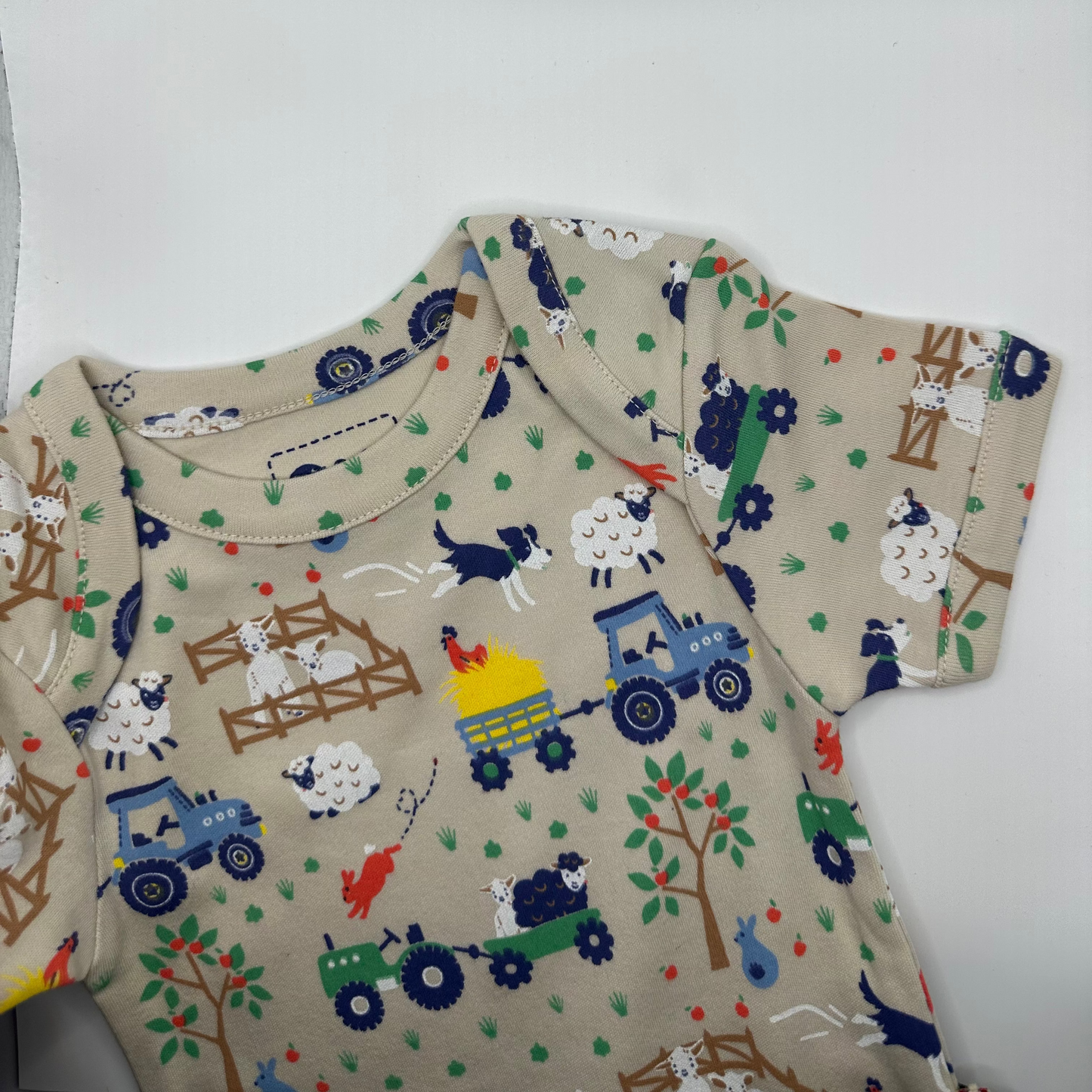 Piccalilly Dales Farm Print – Organic Cotton Baby Bodysuit/Vest