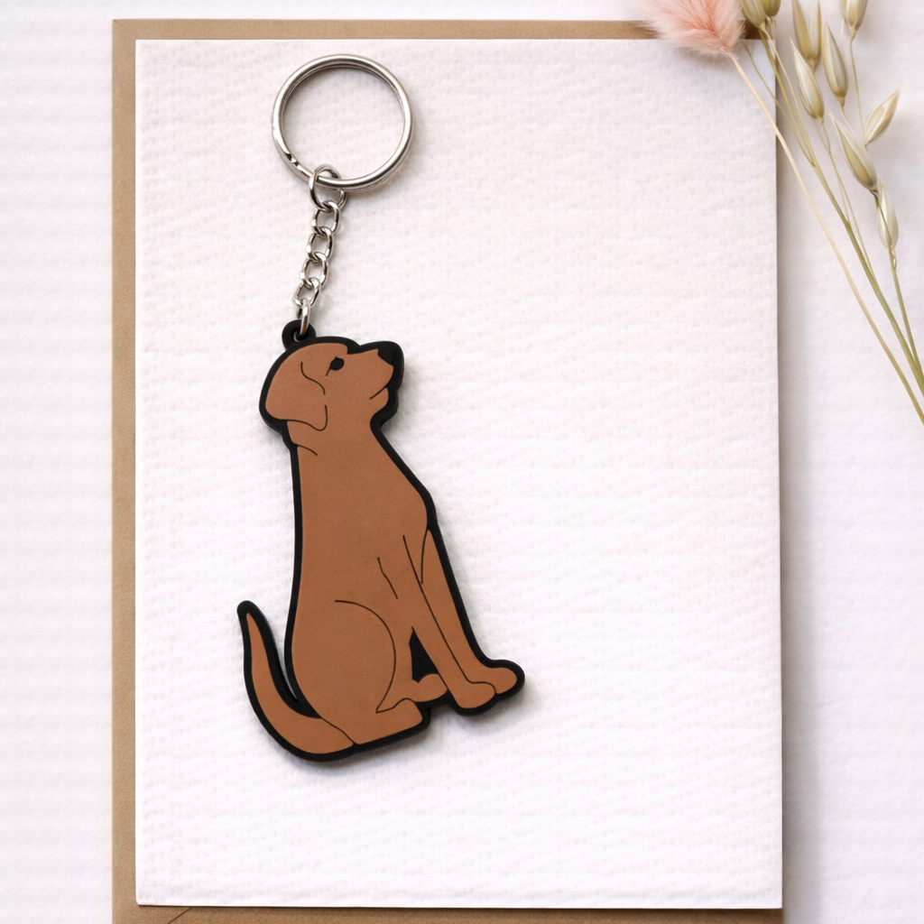 Chocolate Labrador Silicone Eco Friendly Keyring | Dog Keyring Bag Charm (Copy) (Copy)