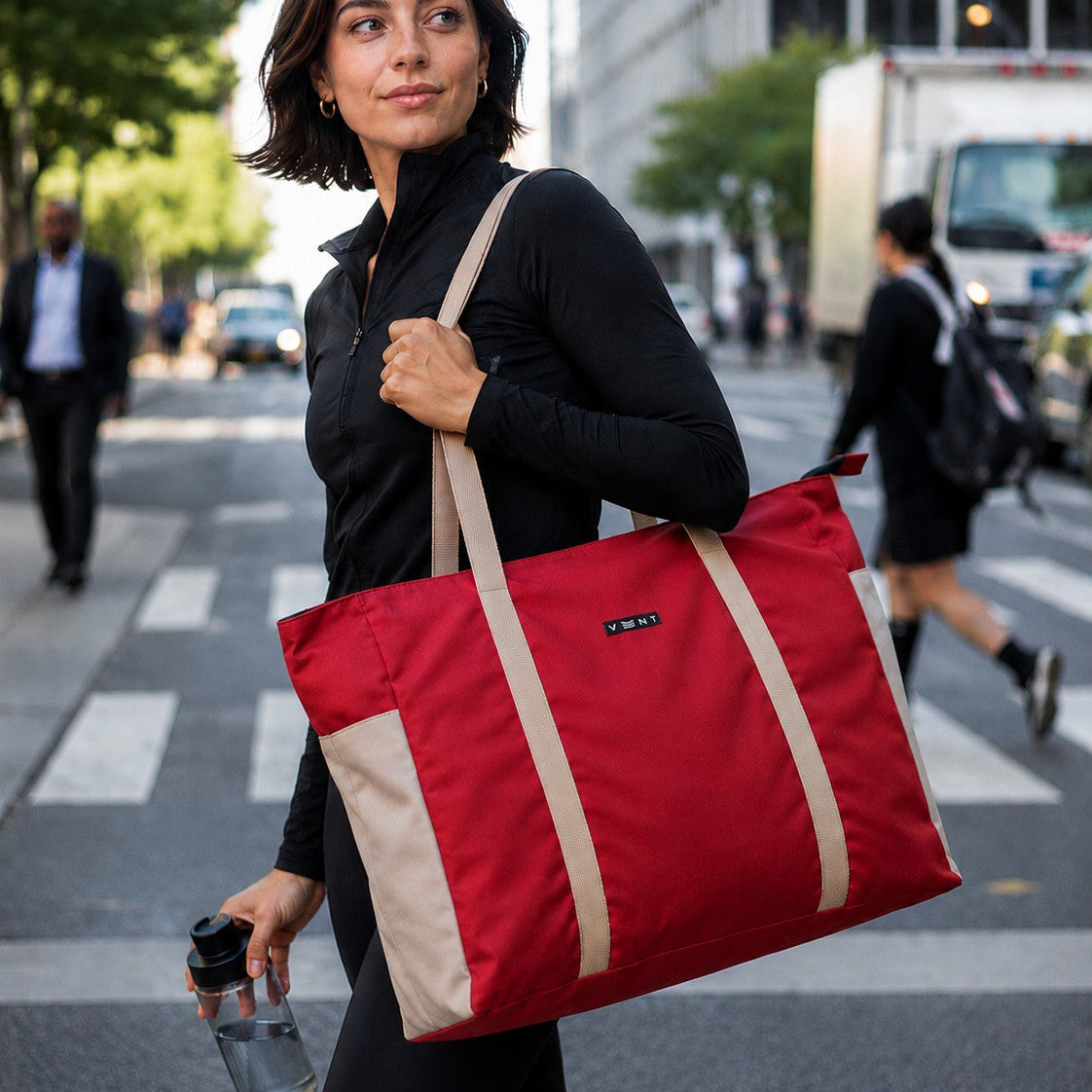 VENT for Change Large Recycled Zipped Shopper Bag – Ocean Bound Plastic - Red
