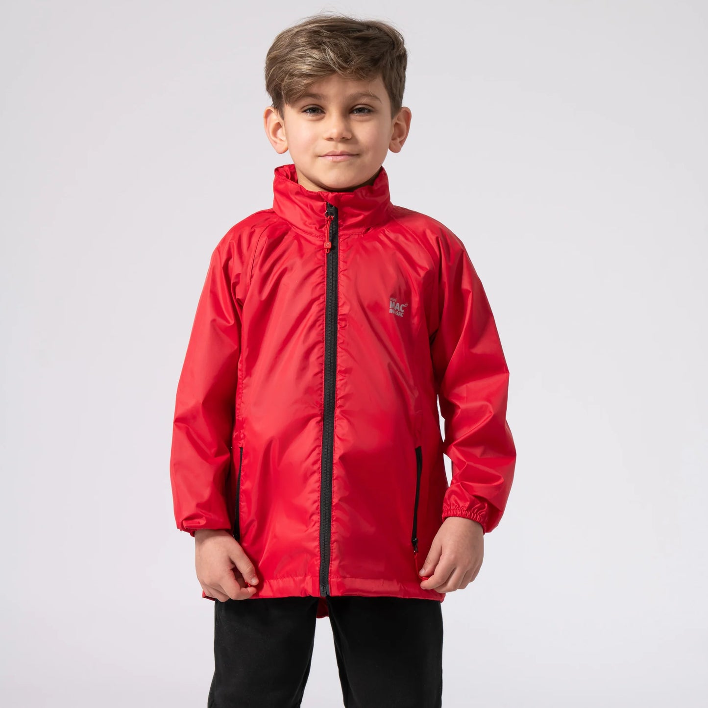Origin Mini Packable Waterproof Kids Jacket, Red