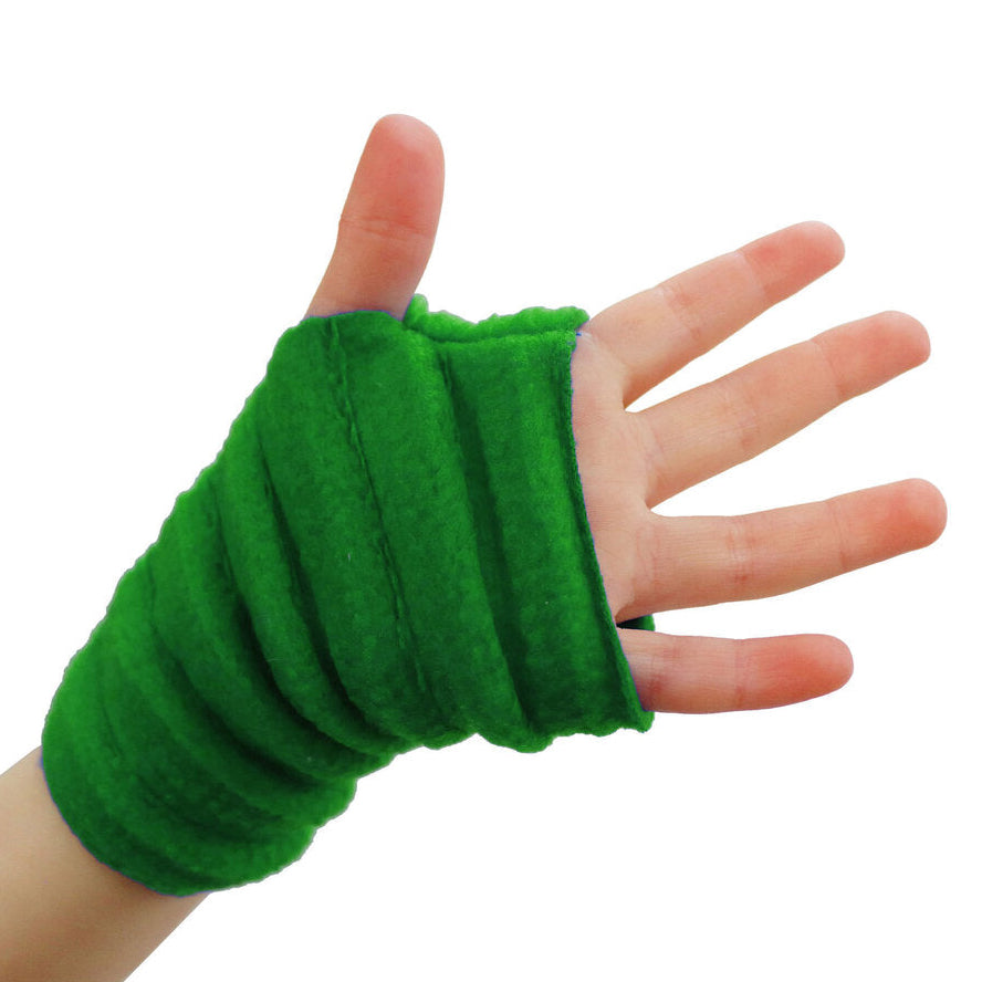 Wristees® Junior Wrist Warmers – Soft Fleecy Warmth for Ages 7-11 years Bottle Green
