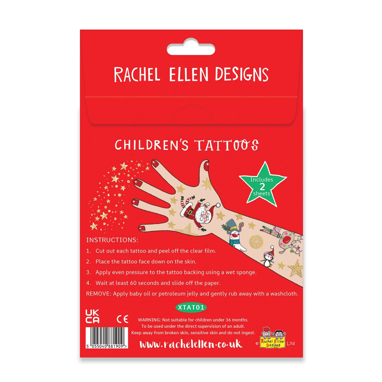 Rachel Ellen Children's Christmas Temporary Tattoos