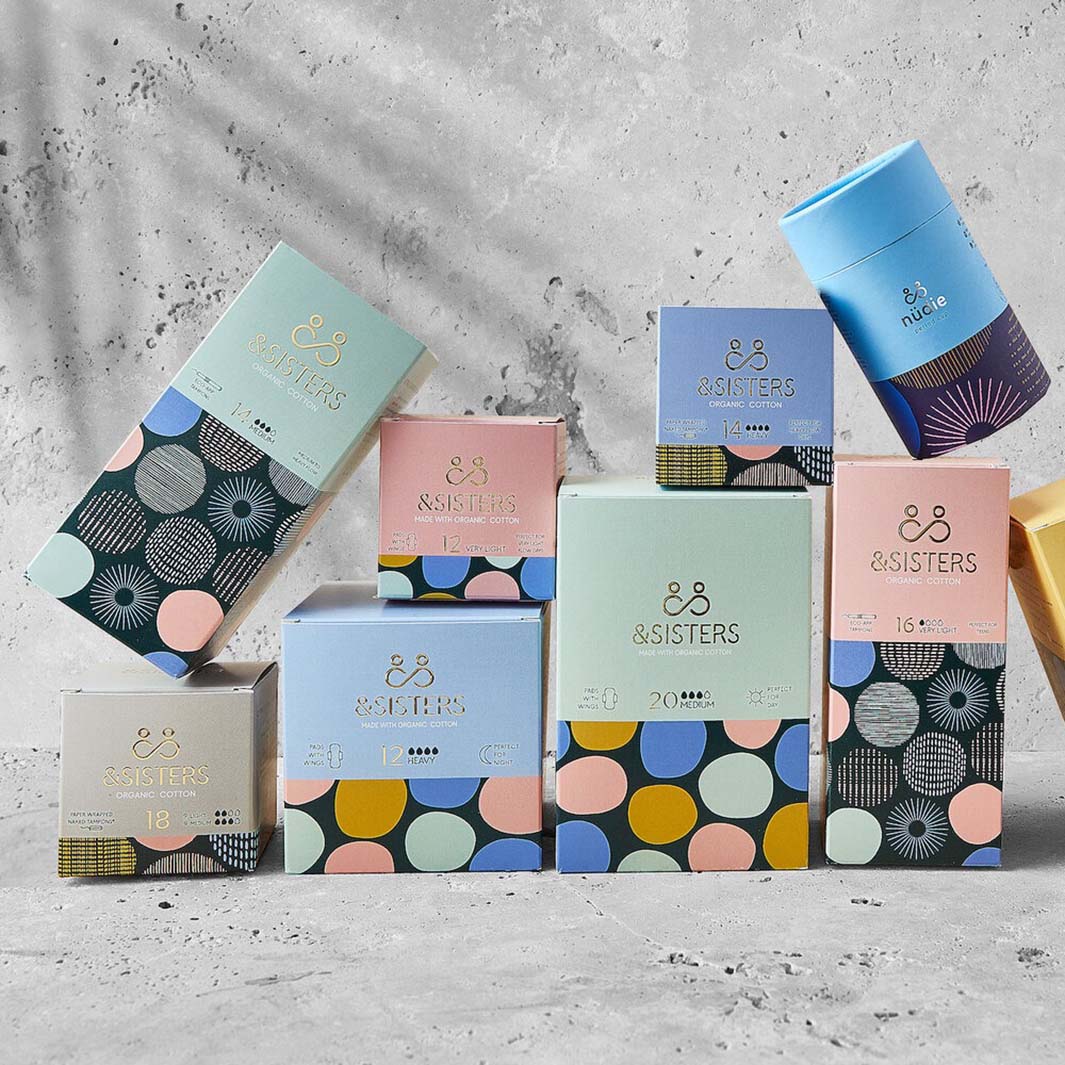 &SISTERS medium organic cotton non applicator tampons plastic free period care