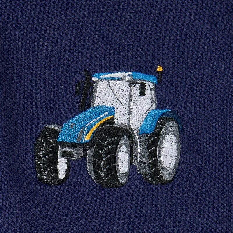 Little Lighthouse Piers Polo Shirt, Blue Tractor