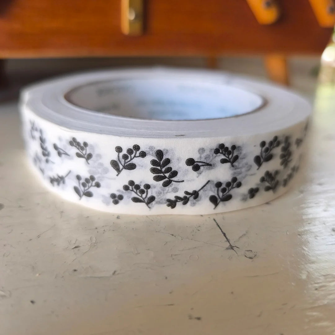 50m White Berries Paper Tape