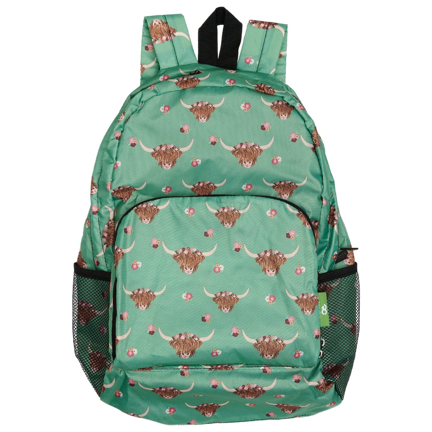 Eco Chic foldable lightweight backpack made from recycled plastic bottles