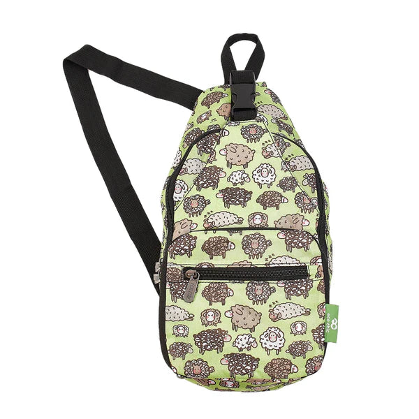 Eco Chic lightweight foldable crossbody bag in ditsy print made from recycled plastic bottles