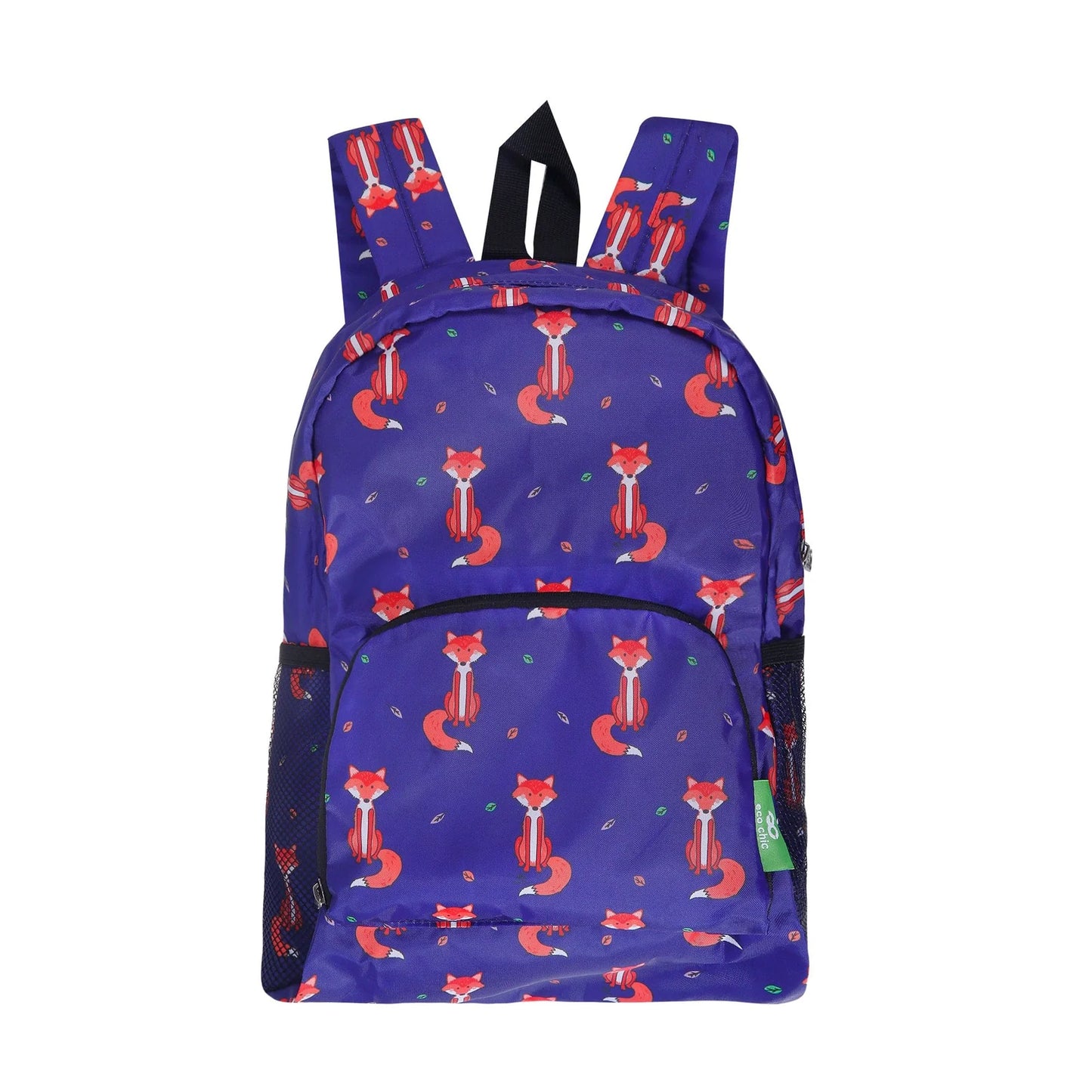 Eco Chic mini foldable backpack made from recycled plastic bottles rPET material