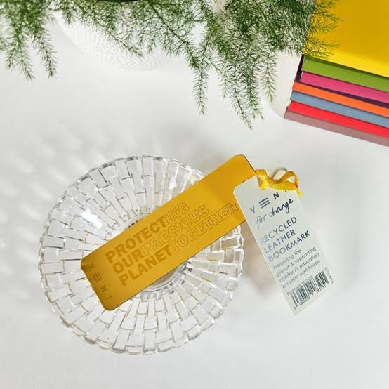 VENT for Change Recycled Leather Bookmark - Yellow