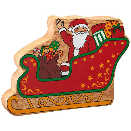 Lanka Kade Father Christmas in Sleigh – Wooden Toy Figure