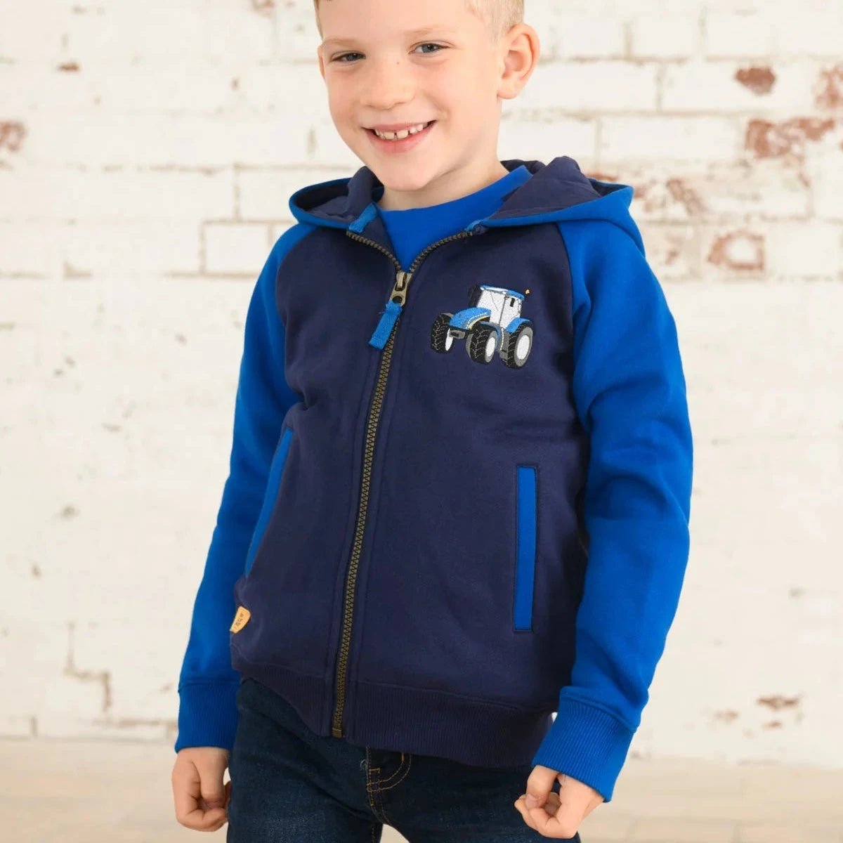 Little Lighthouse Jackson Full Zip Hoody, Blue Tractor