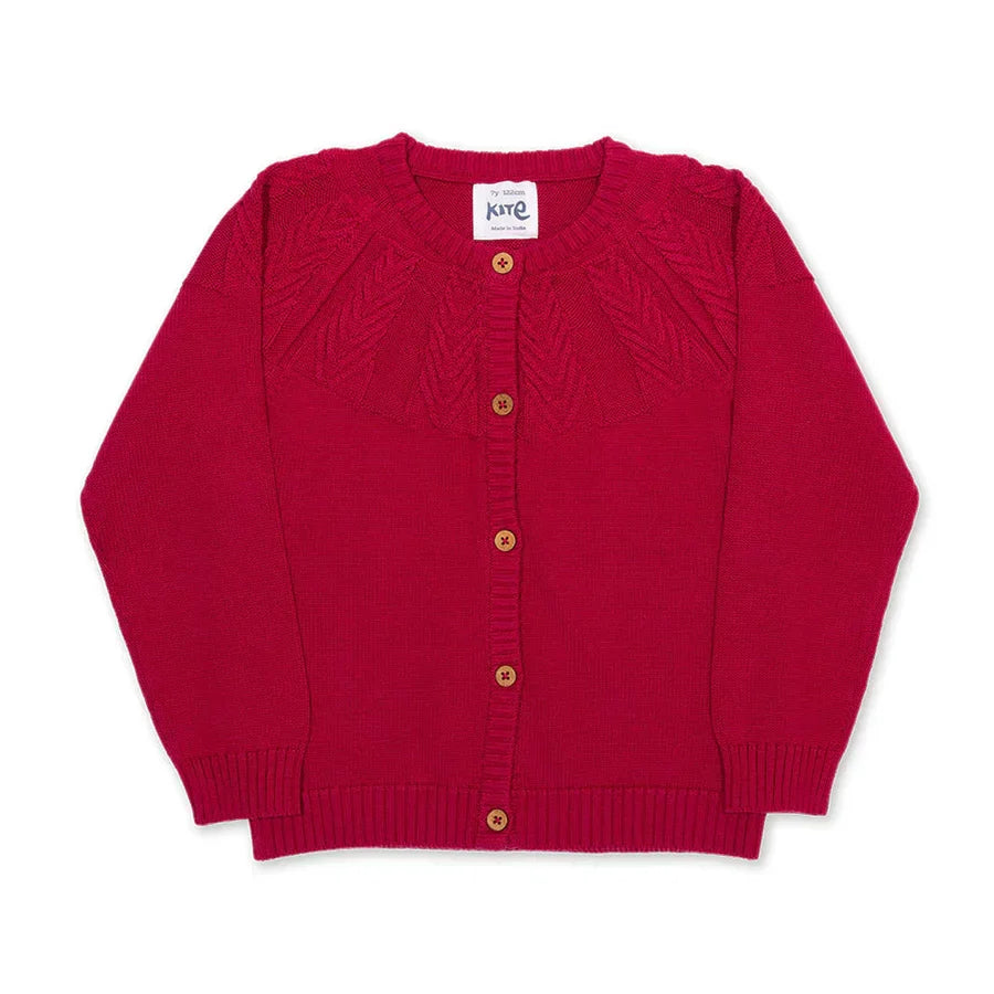 Kite together cardigan in peony pink organic cotton