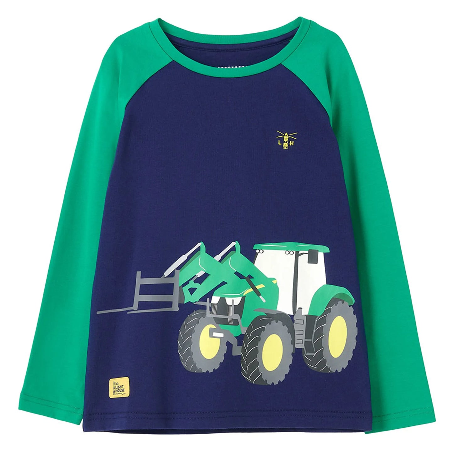 Little Lighthouse Mason T-Shirt Long Sleeved Green Tractor