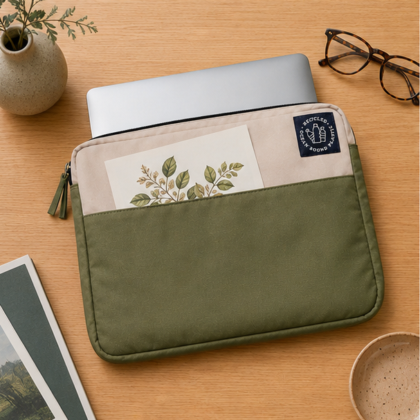 VENT for Change Recycled Ocean Plastic Laptop Sleeve – 14 Inch - Sage Green
