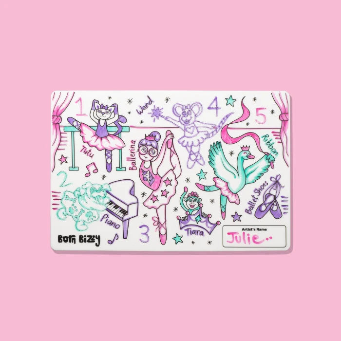 Born Bizzy Biggie, Silicone Colouring Mat Sets, Mini Mat (30x20cm)