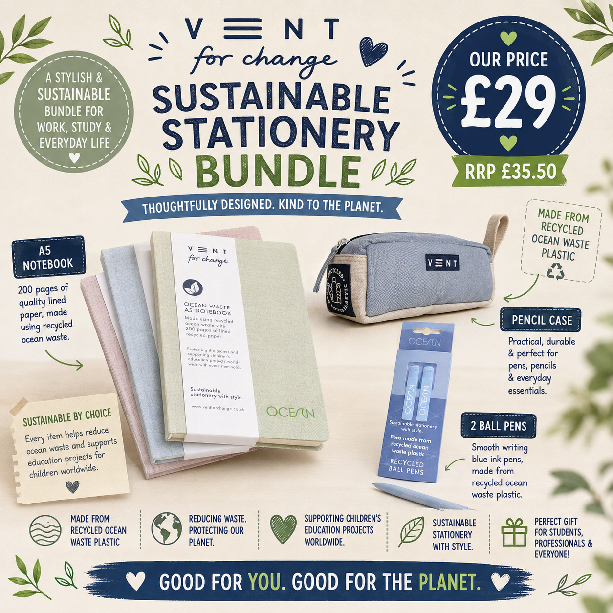 VENT for Change Sustainable Stationery Gift Bundle