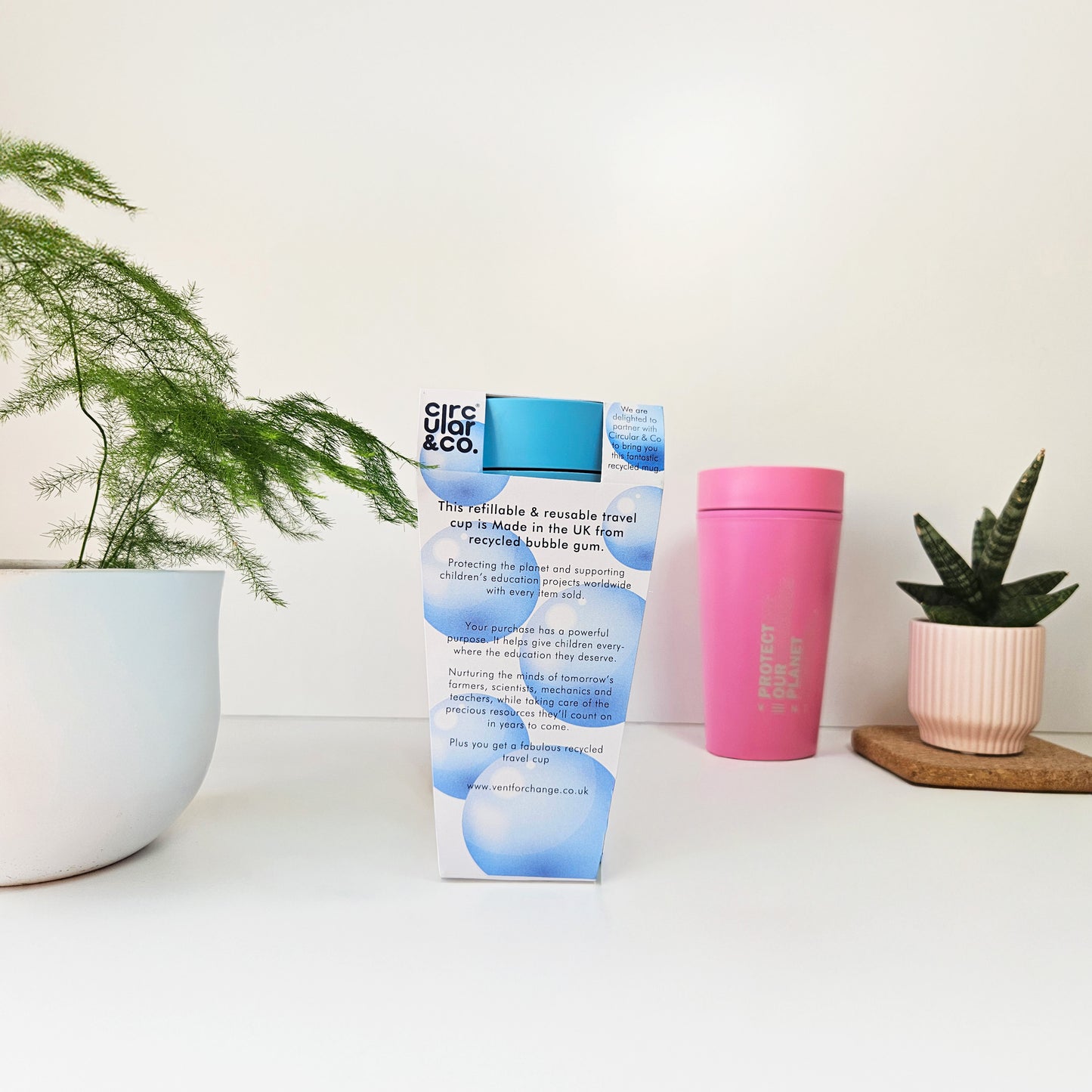 VENT for Change Reusable Travel Cup – Recycled Bubblegum – Sky Blue