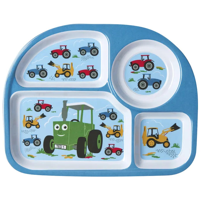 Tractor Ted Machines Melamine Divider Plate – Children's Sectioned Tractor Plate