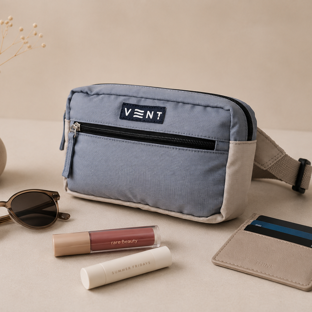 VENT for Change Recycled Ocean Plastic Sling Bag – Dusty Blue