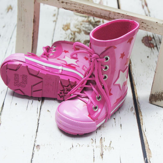 Pink Star Wellington Boots