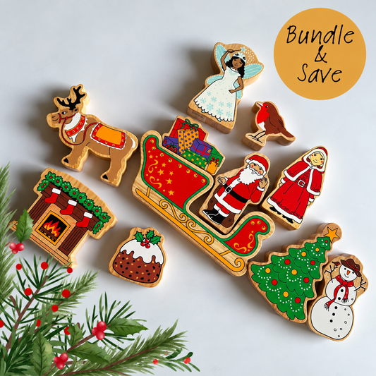 Lanka Kade Wooden Christmas Play Set Bundle - 10 Items
