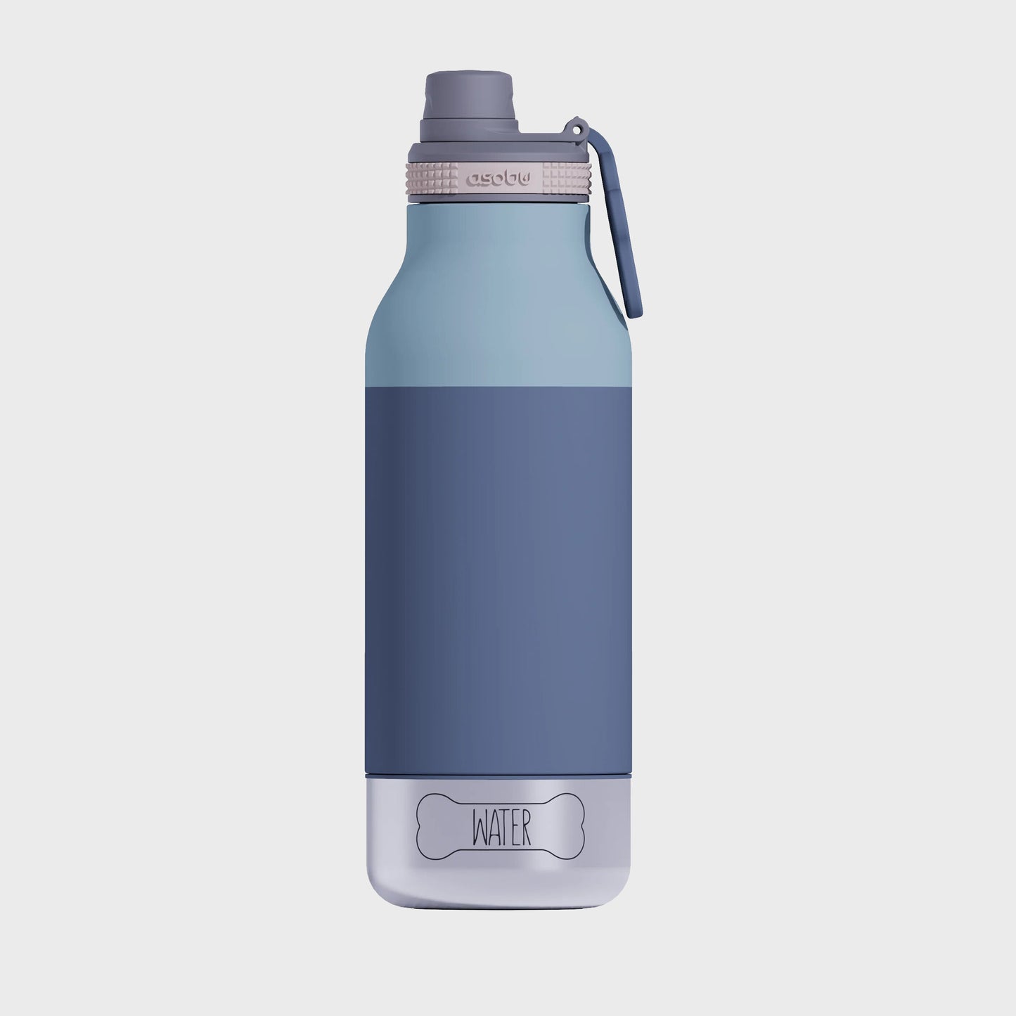 SuckUK Buddy Water Bottle Dog Water Bottle with Food & Water Bowl, Pastel Blue