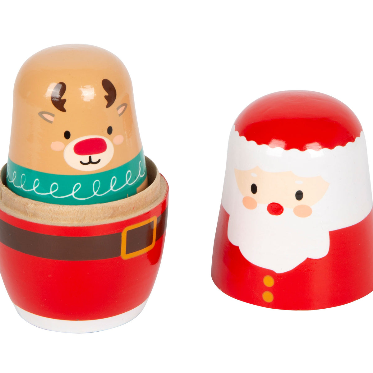 Small Foot Christmas Matryoshka Dolls – Wooden Nesting Figures