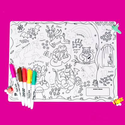 Born Bizzy Biggie, Silicone Colouring Mat Sets, Biggie (30x40cm)