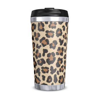 Reusable 450ml Travel Brew Cup, Leopard Print