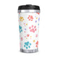 Betsy Bumble Designs Reusable 450ml Travel Brew Cup, Rainbow Paw Prints