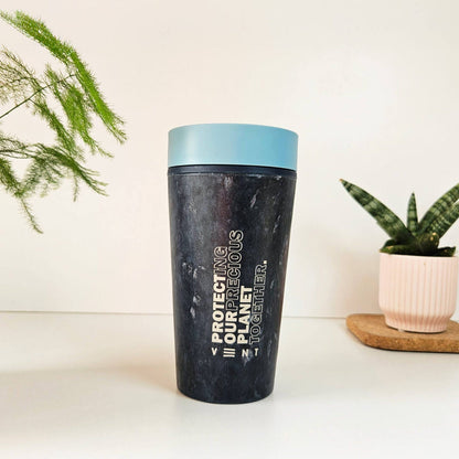 VENT for Change Reusable Travel Cup – Recycled Fabric – Stone Wash Blue - Ocean