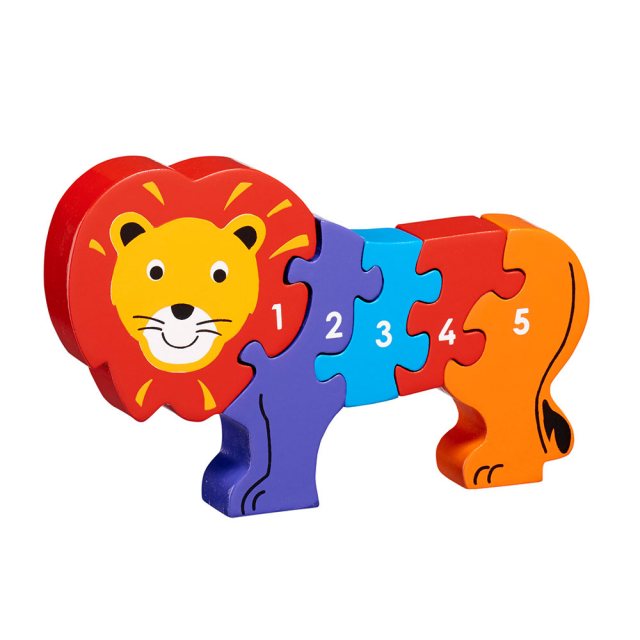 Lanka Kade Lion Wooden Number Jigsaw – FSC Educational Counting Puzzle