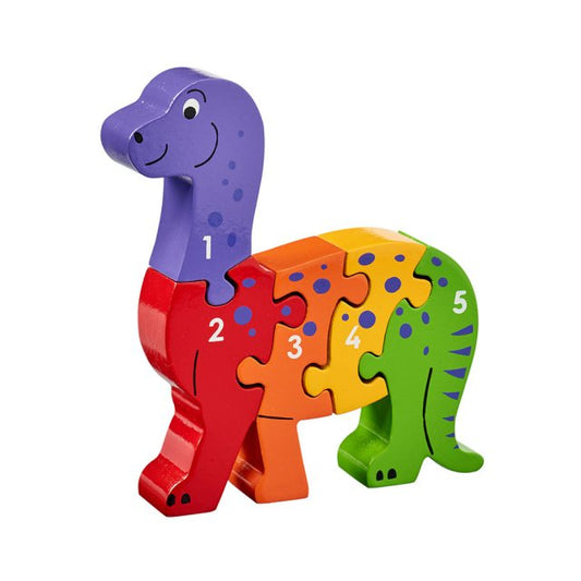 Lanka Kade Dinosaur Wooden Number Jigsaw – FSC Educational Counting Puzzle