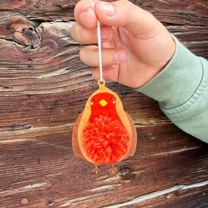 CottonTwist Make Your Own Pom Pom Robin Craft Kit – Children's Robin Activity Tin