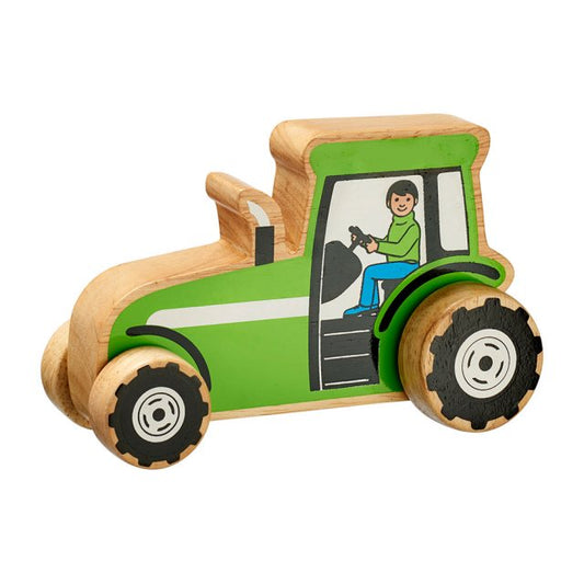 Natural Wooden Green Tractor