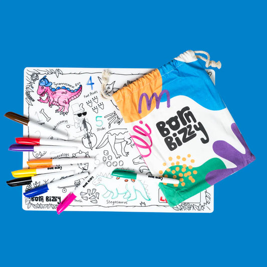 Born Bizzy Biggie, Silicone Colouring Mat Sets, Biggie (30x40cm)
