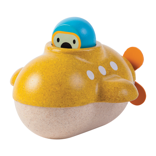 PlanToys Wooden Submarine Bath Toy