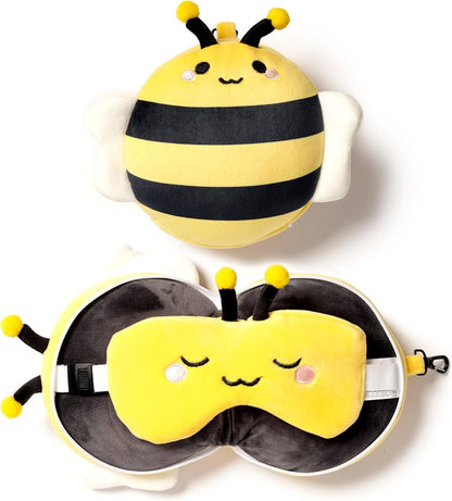 Relaxeazzz Travel Pillow & Eye Mask, Adorable Bee