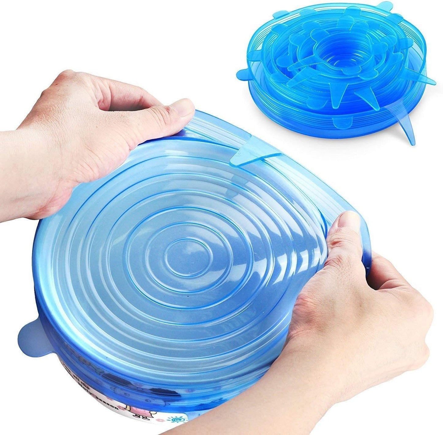 Stretchy Silicone Bowl Lids, Packet of 6