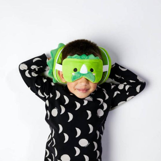 Relaxeazzz Travel Pillow & Eye Mask, Dinosaur