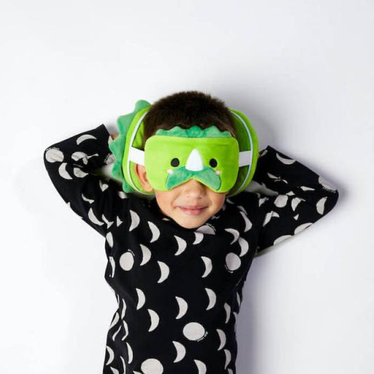 Relaxeazzz Travel Pillow & Eye Mask, Dinosaur